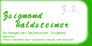 zsigmond waldsteiner business card